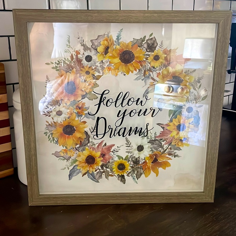 🔴2 for $25 bundle! “Follow Your Dreams” Sunflower Floral Wall Hanging
